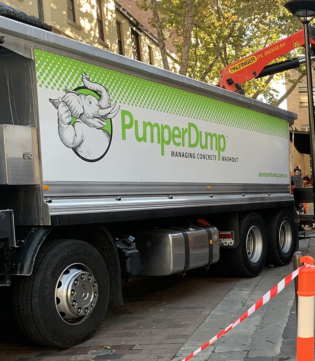 Pumperdump concrete waste removal and recycle Sydney